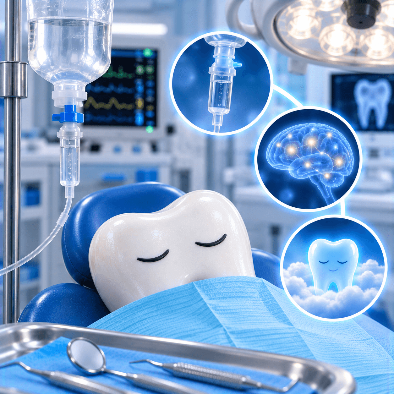 Patient receiving intravenous sedation