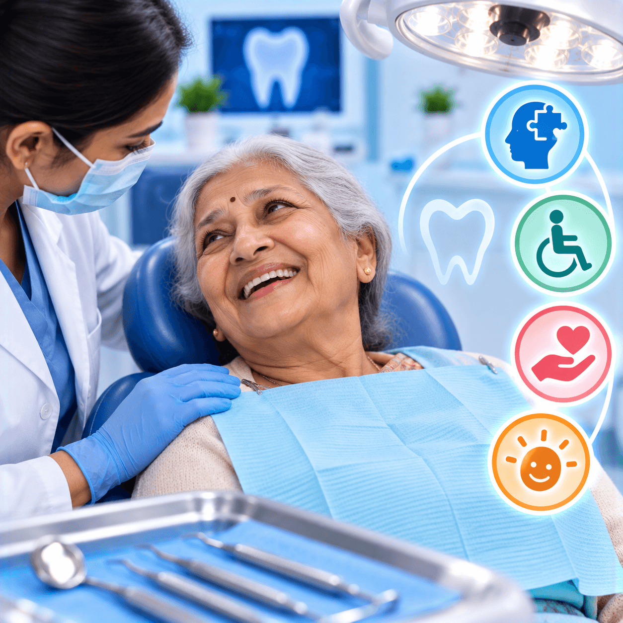 Dental care adapted for a patient with additional needs